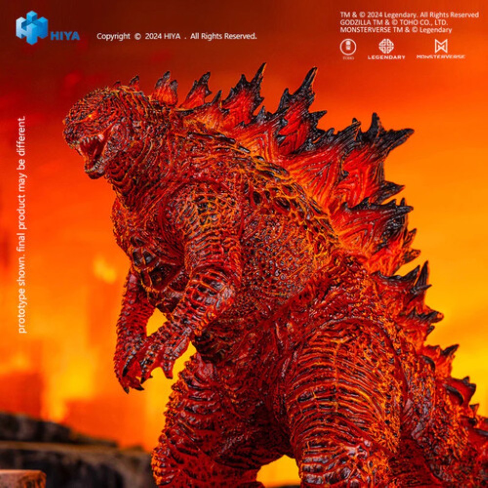 Burning Godzilla 7" Action Figure - Hiya Toys Exquisite Basic in fiery red pose