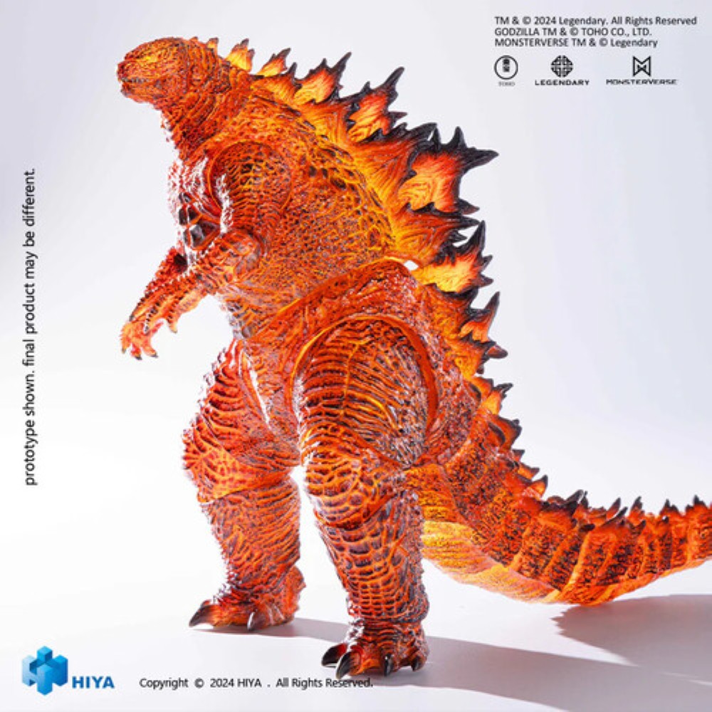 Burning Godzilla 7" Action Figure - Hiya Toys Exquisite Basic orange figure with fiery dorsal plates