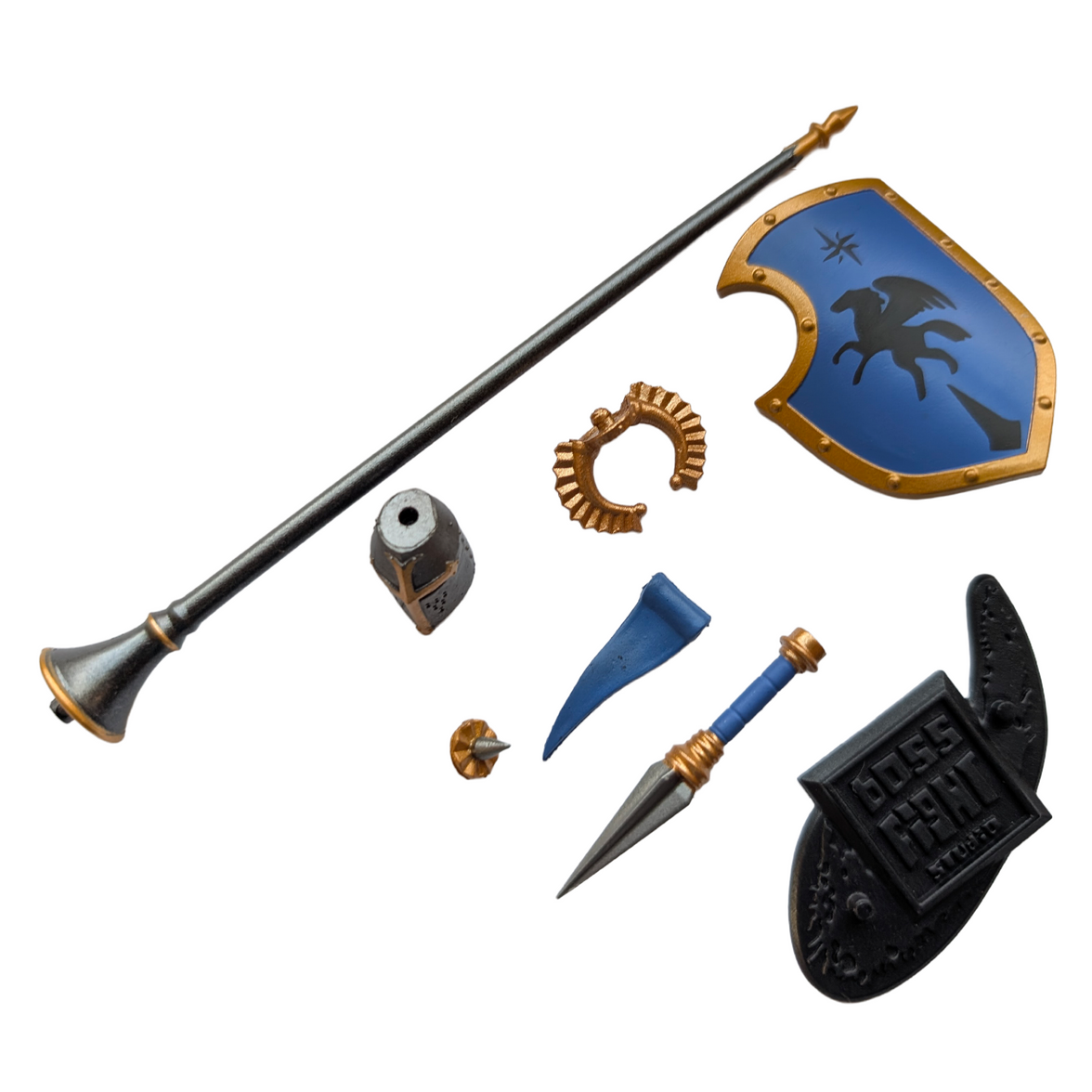 1:18 Scale Knight of Accord Mini Gear Kit (Knight Shield and Lance Pack for 3.75" - 4" Figures) by Boss Fight Studio Llc
