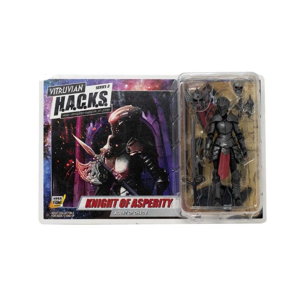 Knight of Asperity 10th Anniversary Male Figure -Vitruvian H.A.C.K.S. 1:18 Scale Action Figure by Boss Fight Studio Llc with armor and weapons.