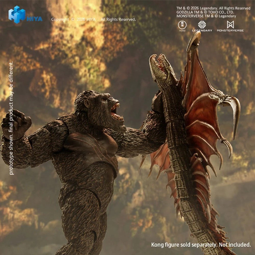 Hiya Toys Godzilla vs. Kong Warbat Exquisite Basic Series Action Figure by Exquisite showing Kong battling Warbat.
