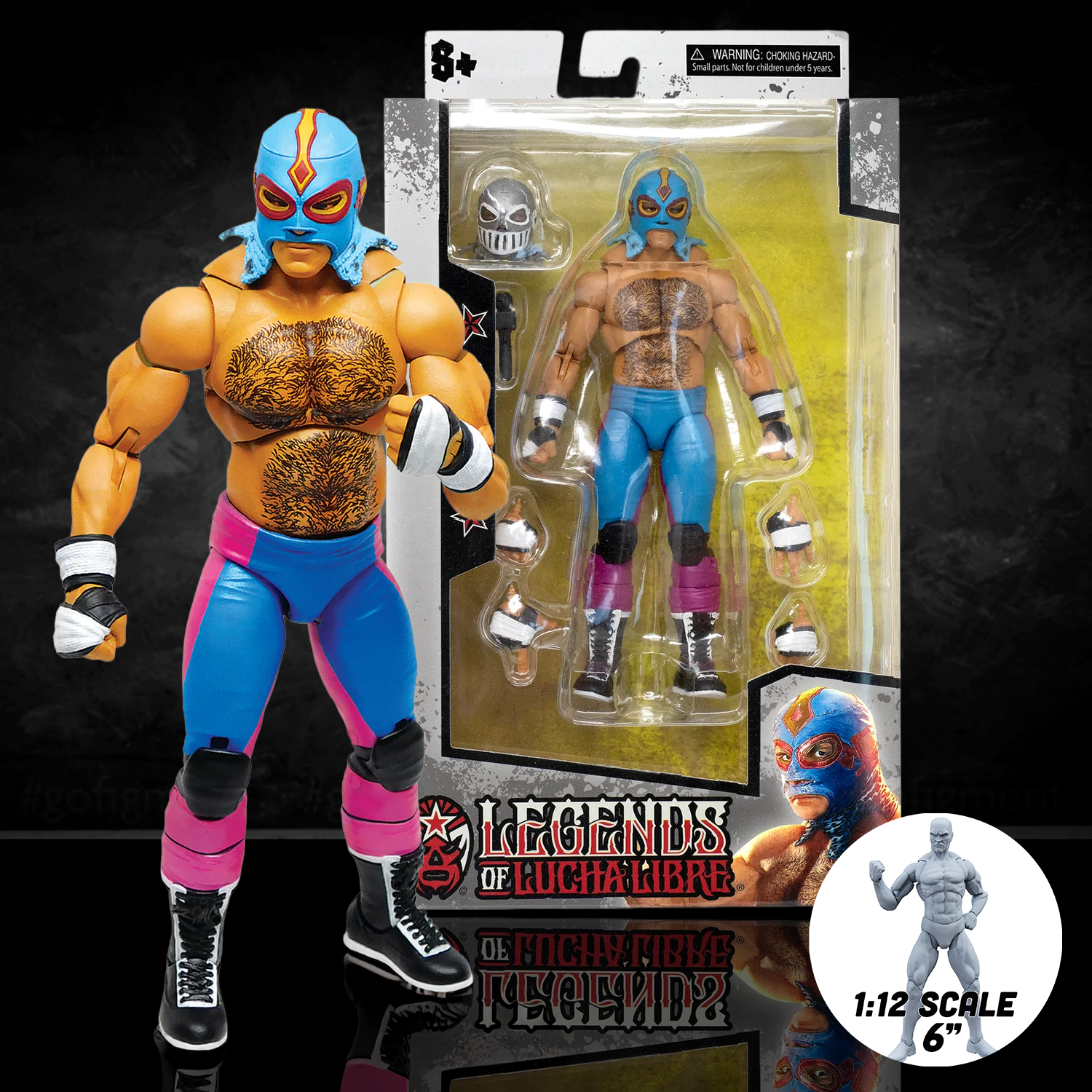 Konnan Legends of Lucha Libre Premium 6.5" Action Figure (1:12 Scale) – Classic Masked Era Edition