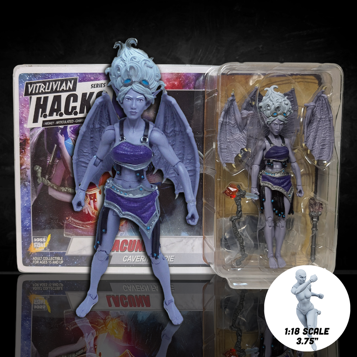 Lacuna Cave Faerie Vitruvian H.A.C.K.S. 4" Action Figure - Mystical Lightcaster by Boss Fight Studio Llc new in box