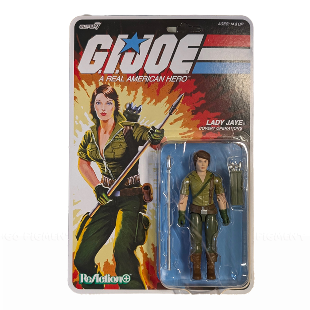 Lady Jaye GI Joe Comic ReAction Plus 1:18 Scale 3 3/4-Inch Action Figure by Super7 in packaging
