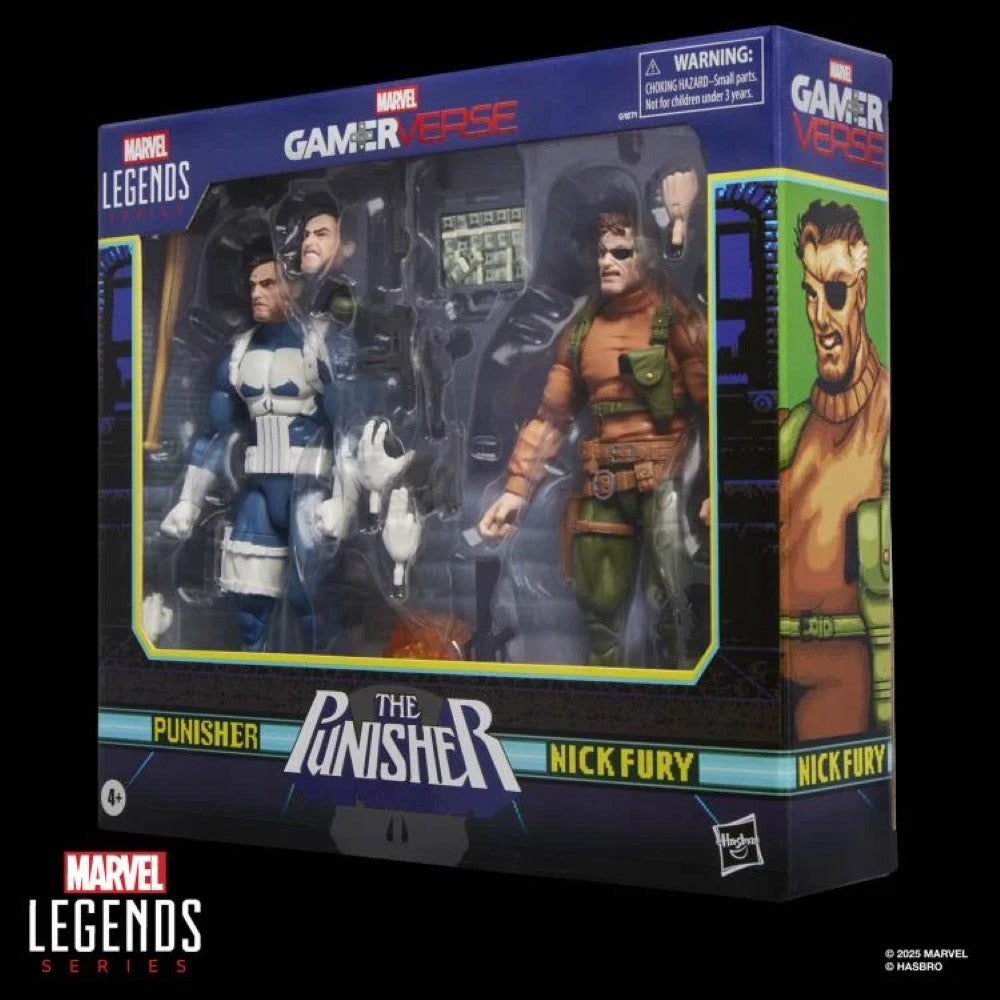 Marvel Legends Gamerverse 6-inch Punisher and Nick Fury action figure two-pack by Hasbro in window box packaging