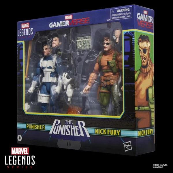 Marvel Legends Gamerverse 6-inch Punisher and Nick Fury action figure two-pack by Hasbro in window box packaging