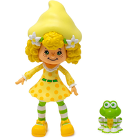 Boss Fight Studio Llc Lemon Meringue figure with curly hair, yellow hat, polka dot dress, striped socks, and green frog accessory
