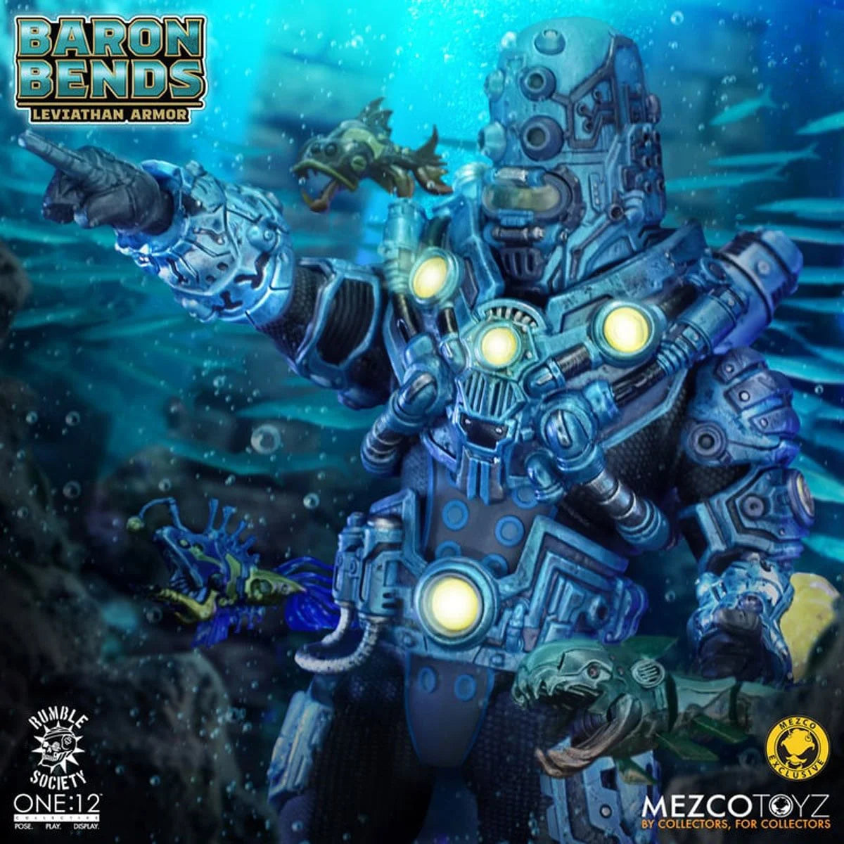 Baron Bends Leviathan Armor Rumble Society One:12 Collective Action Figure by Mezco Toyz Light-Up 6.7 in