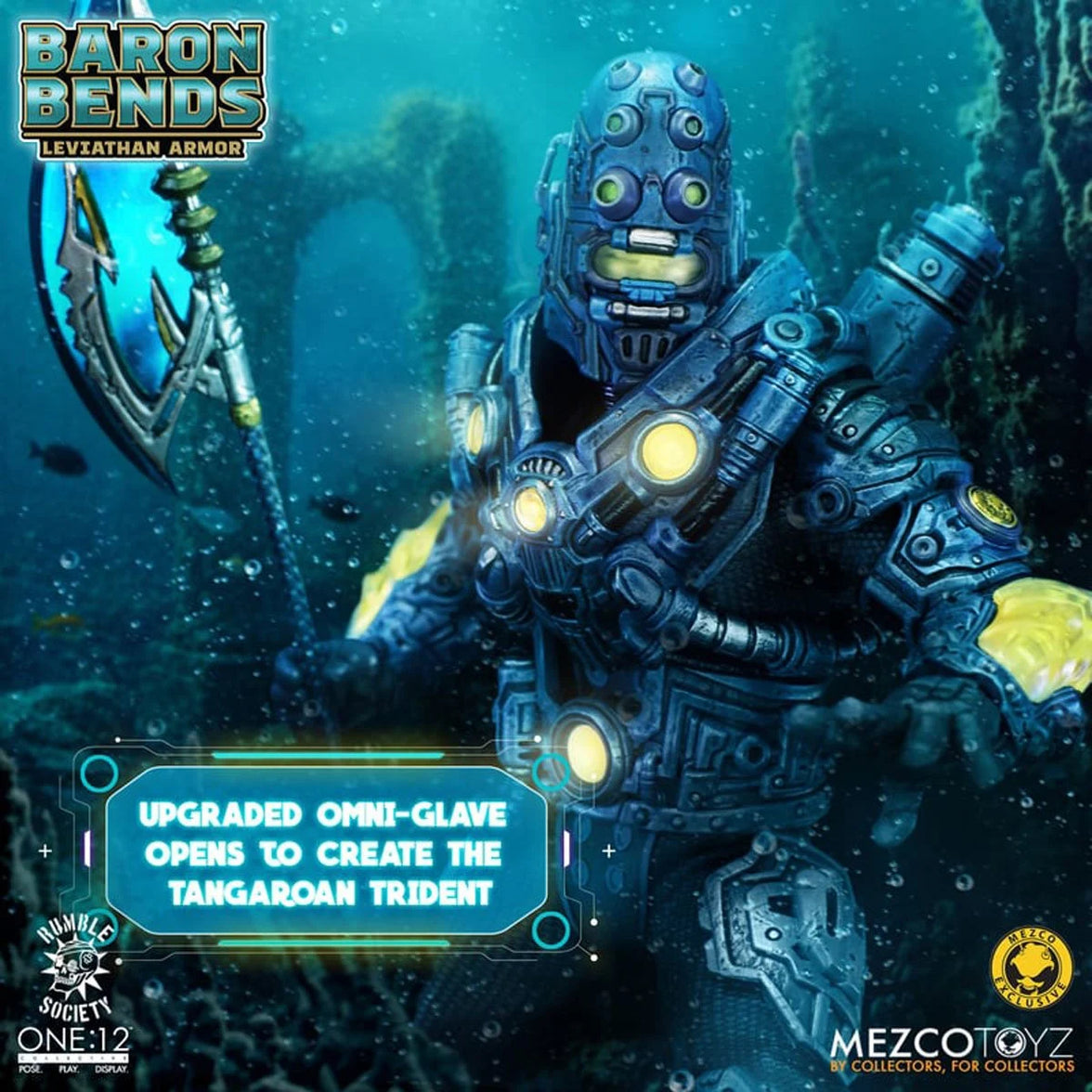 Baron Bends Leviathan Armor Rumble Society One:12 Collective Action Figure by Mezco Toyz Light-Up 6.7 in