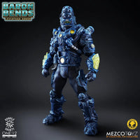 Baron Bends Leviathan Armor Rumble Society One:12 Collective Action Figure by Mezco Toyz Light-Up 6.7 in in blue armor