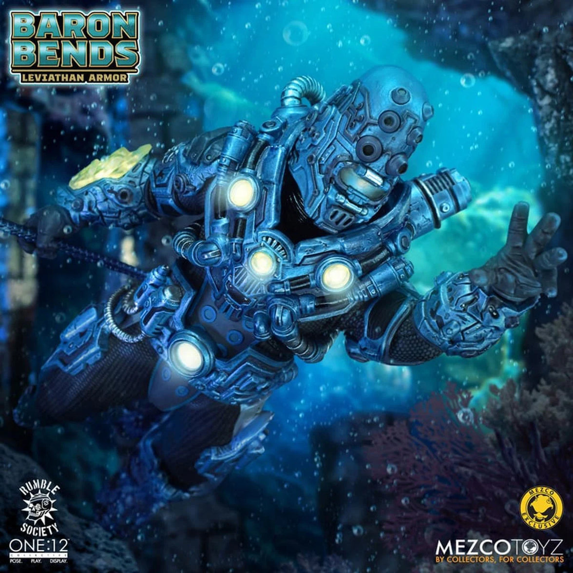 Baron Bends Leviathan Armor Rumble Society One:12 Collective Action Figure by Mezco Toyz Light-Up 6.7 in