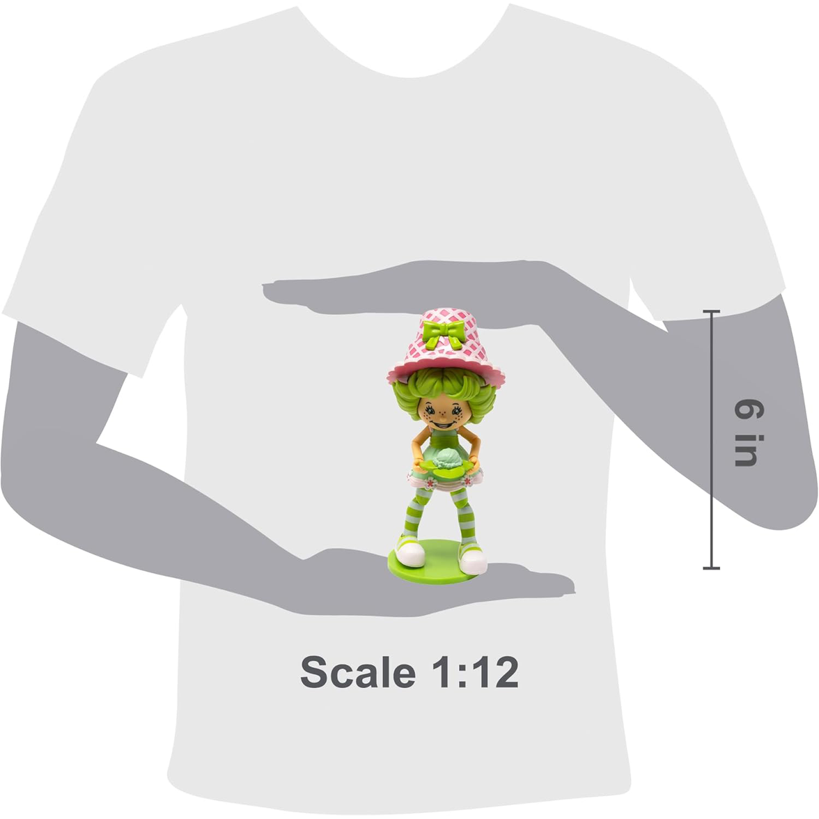 Boss Fight Studio Llc Lime Chiffon 1:12 scale figure with green hair, pink hat, striped green socks, and green base