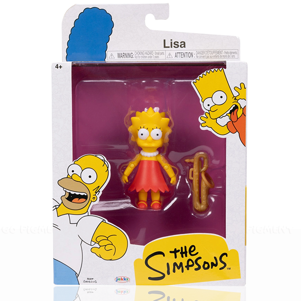 Lisa Simpson with Saxaphone Wave 2 Action Figure The Simpsons 5in Scale by Jakks Pacific in original packaging.