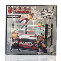Wrestling Ring Playset Legends of Lucha Libre Premium 1:12 Scale 6" by Boss Fight Studio Llc with action figures in ring