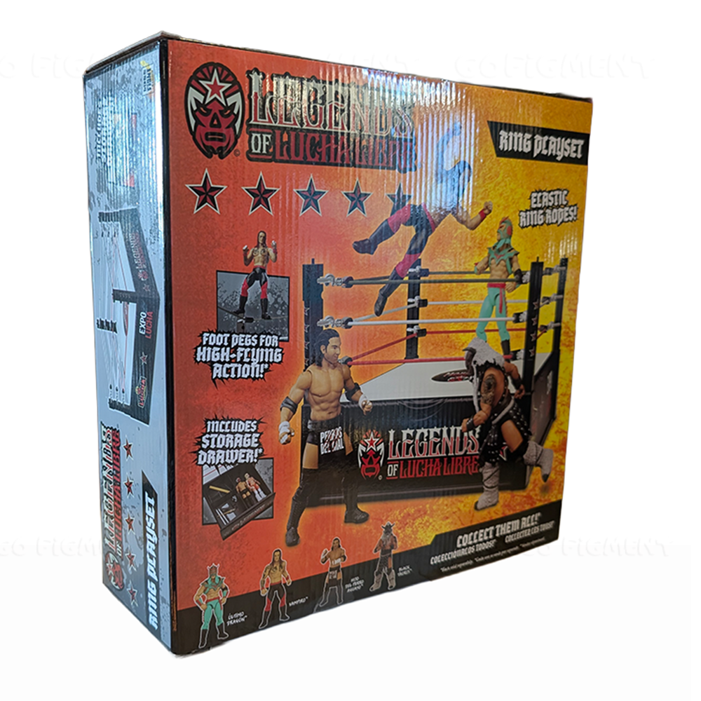 Wrestling Ring Playset Legends of Lucha Libre Premium 1:12 Scale 6" by Boss Fight Studio Llc in packaging box.