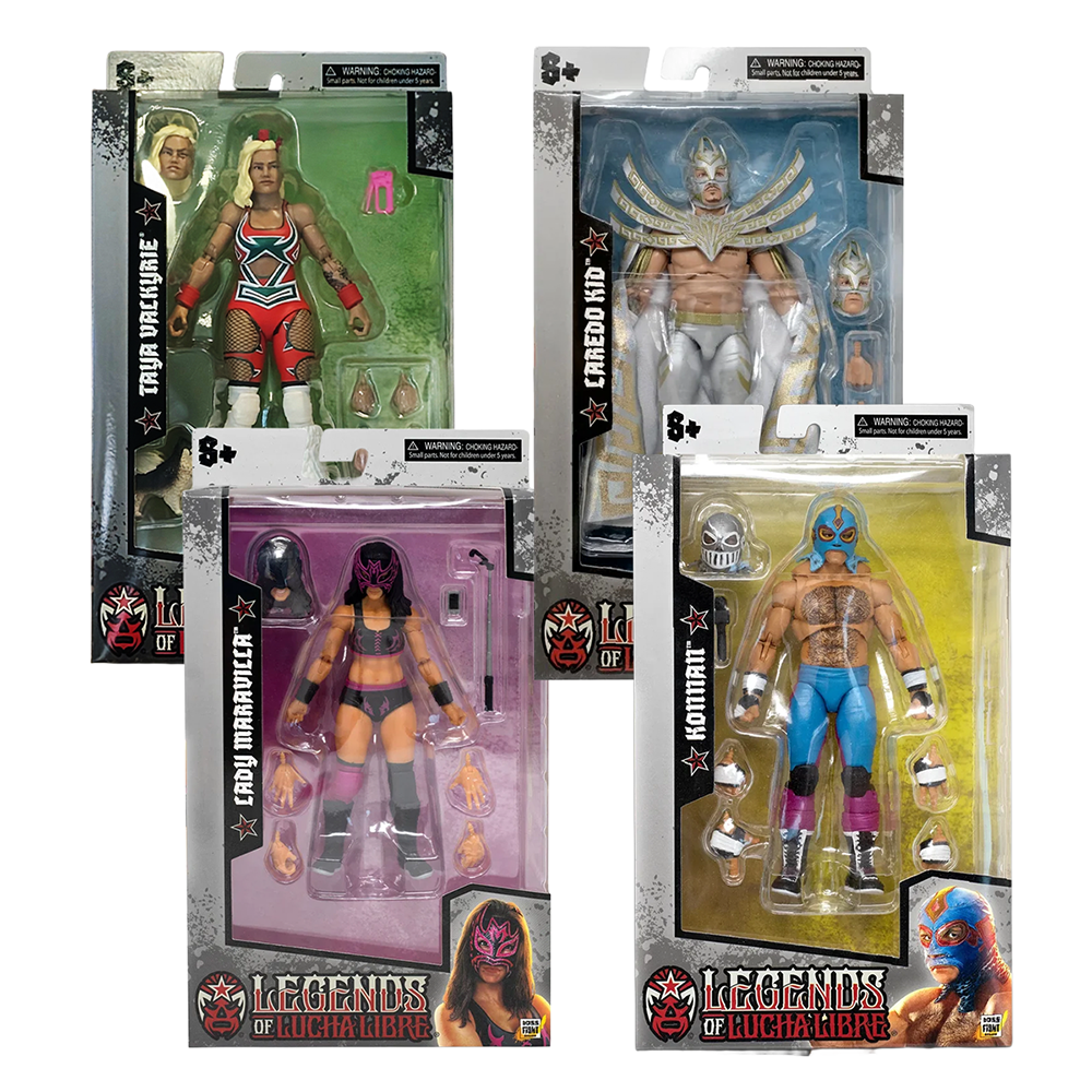 Lucha Libre Mixed Tag Team BUNDLE 4 Figures Sold as Set Maravilla, Taya, Konnan and Laredo Kid