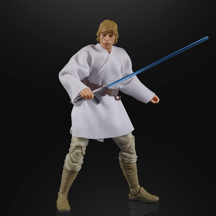 Hasbro Star Wars Black Series Luke Skywalker 6-inch action figure with lightsaber and soft-goods tunic