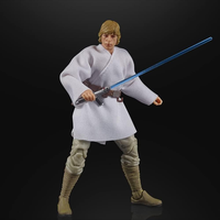 Hasbro Star Wars Black Series Luke Skywalker 6-inch action figure with lightsaber and soft-goods tunic