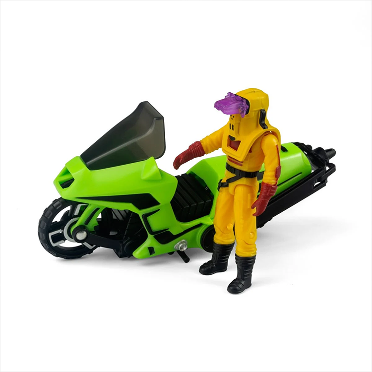 Loyal Subjects M.A.S.K. Condor motorcycle and Brad Turner action figure with HOCUS POCUS mask in yellow suit