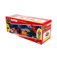 Red M.A.S.K. Gator vehicle toy in its original box, featuring a transforming red vehicle and action figurehandzu