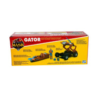 M.A.S.K. Gator toy set box featuring two vehicles, a figure, and accessories on a red and yellow package
