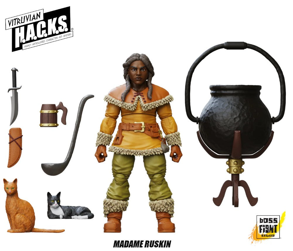 Madame Ruskin Dwarf Tavern Keeper Vitruvian H.A.C.K.S. Series 2 Fantasy 4" Figure