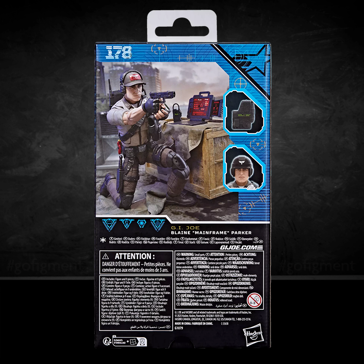 G.I. Joe Classified Series 6-inch Blaine Mainframe Parker figure with accessories in windowed collector packaging