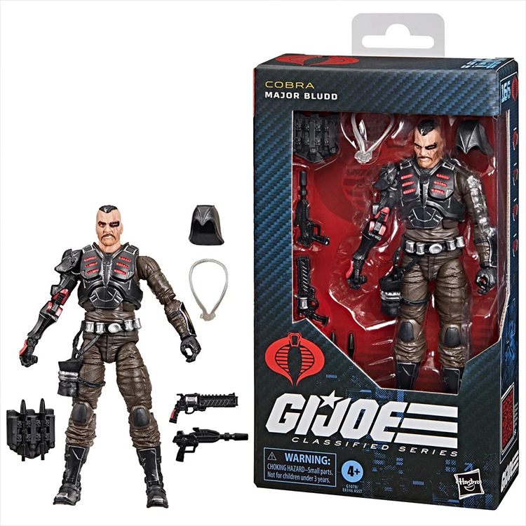GI Joe Classified Series Major Bludd 6-inch action figure by Hasbro with accessories and detailed articulation in packaging