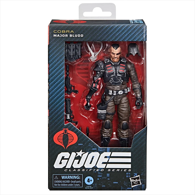 GI Joe Classified Series Major Bludd 6-inch action figure by Hasbro with weapons and accessories in packaging