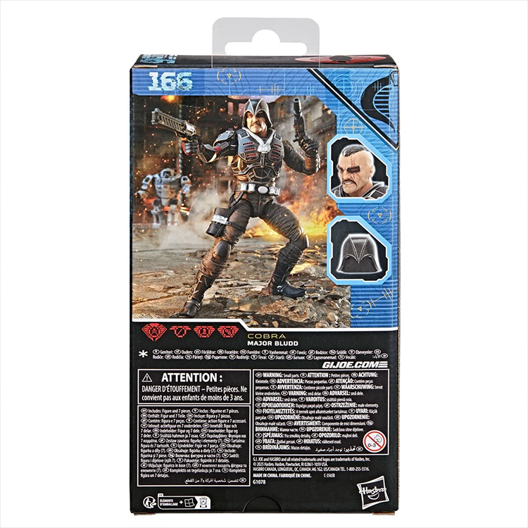 Hasbro Major Bludd 6-inch action figure from G.I. Joe Classified Series in detailed packaging with accessories visible