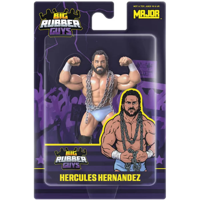 Hercules Hernandez Major Big Rubber Guys 1:9 Scale 8-Inch Posed Wrestling Figure by Major in packaging with chain accessory