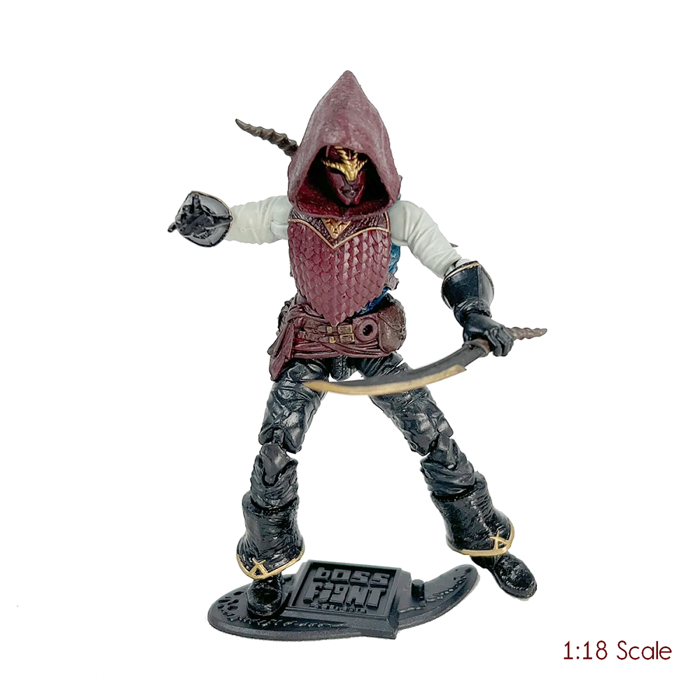 Malavar Quell the Bard -Vitruvian H.A.C.K.S. 1:18 Scale Action Figure by Boss Fight Studio Llc, hooded warrior with sword