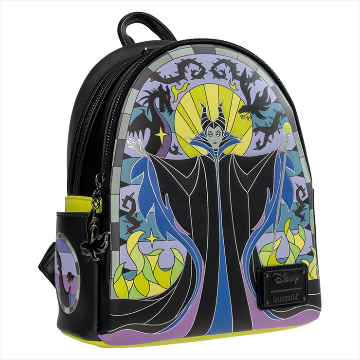 Sleeping Beauty Maleficent Stained Glass Mini-Backpack Loungefly