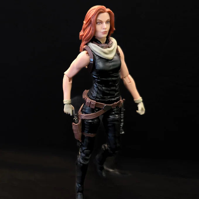 Mara Jade 6-inch Star Wars Black Series action figure with detailed costume and accessories on black background