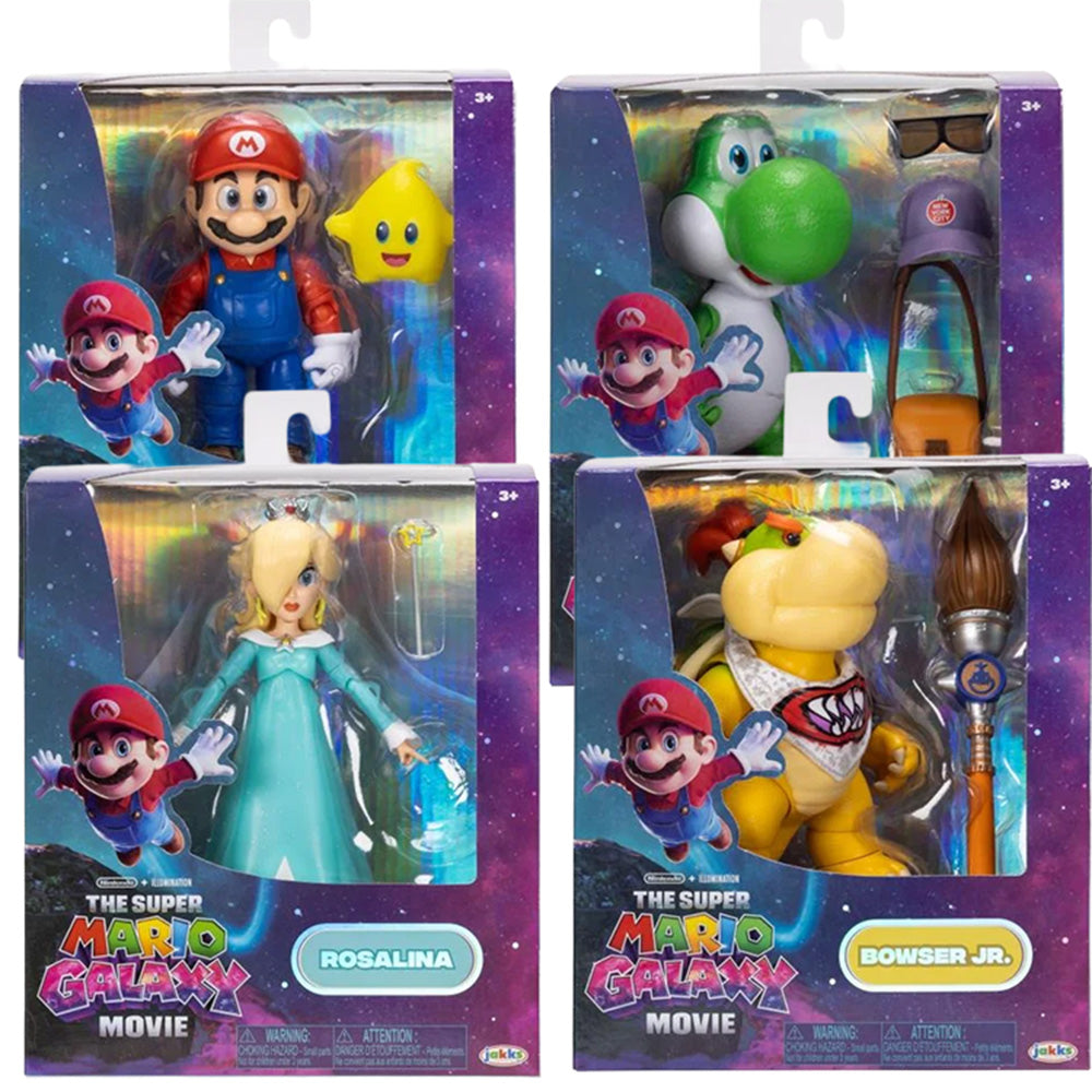 The Super Mario Galaxy Movie 5-Inch Scale Set of 4 Action Figures by JAKKS PACIFIC
