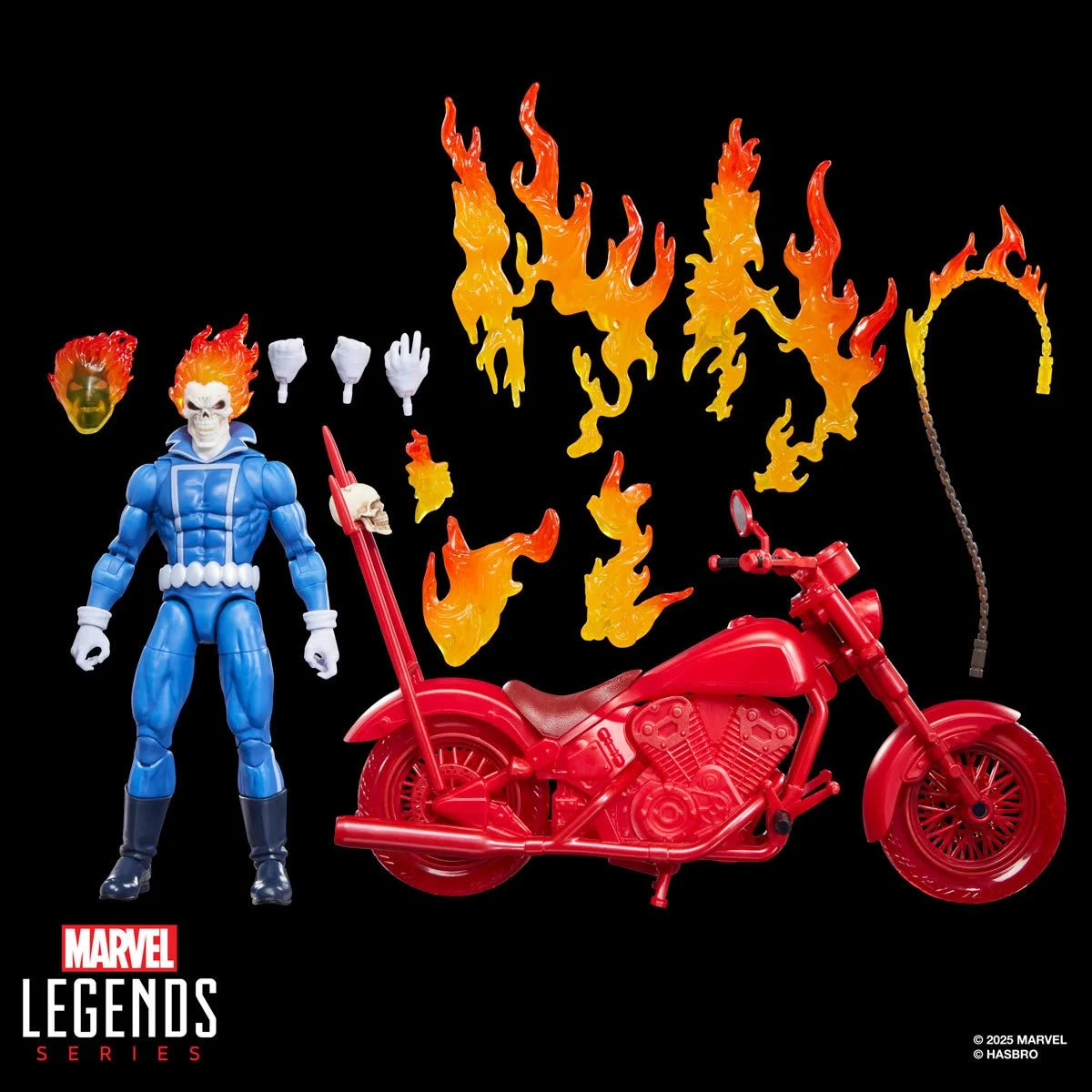 Marvel Legends Series Ghost Rider Johnny Blaze 6-Inch Action Figure with Motorcycle