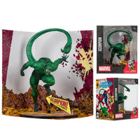 Scorpion - Brand New Day 1:10 Scale Posed Figure Scene McFarlane Toys #318 by Hasbro in dynamic pose with comic backdrop