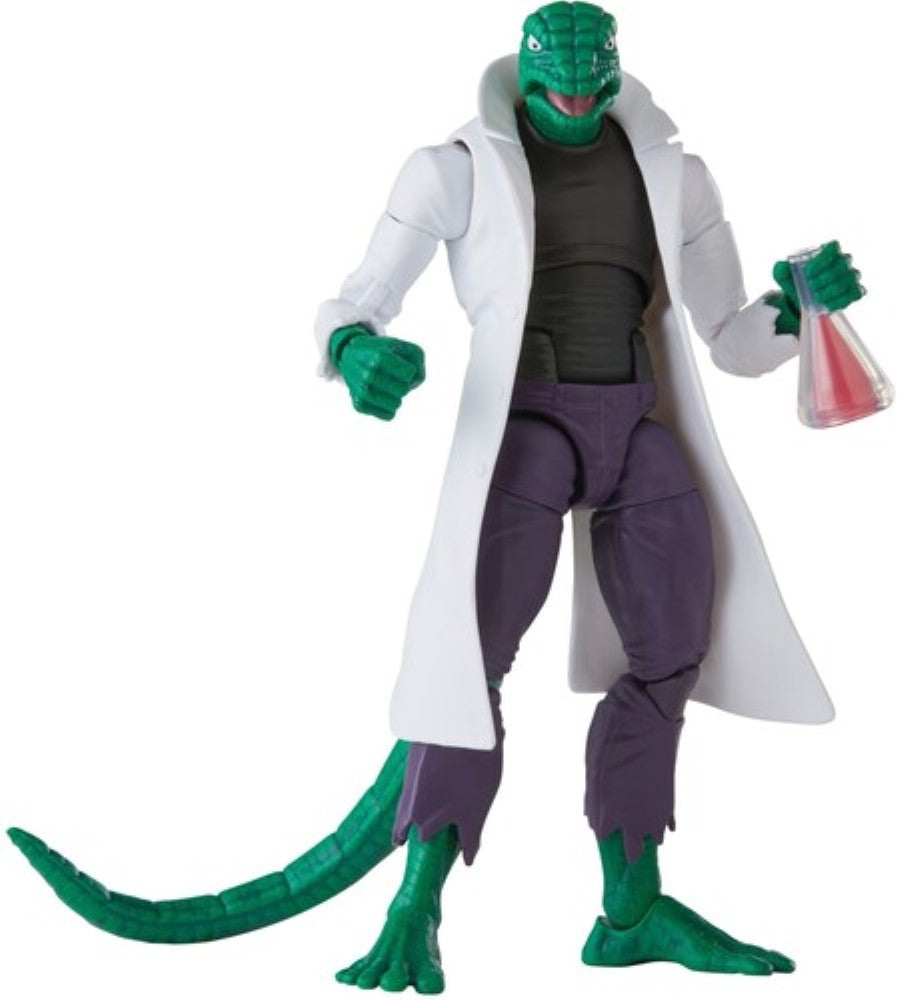 Marvel's Lizard Spider-Man Marvel Legends Retro Cardback Action Figure by Hasbro 6 Inch green Lizard figure holding flask