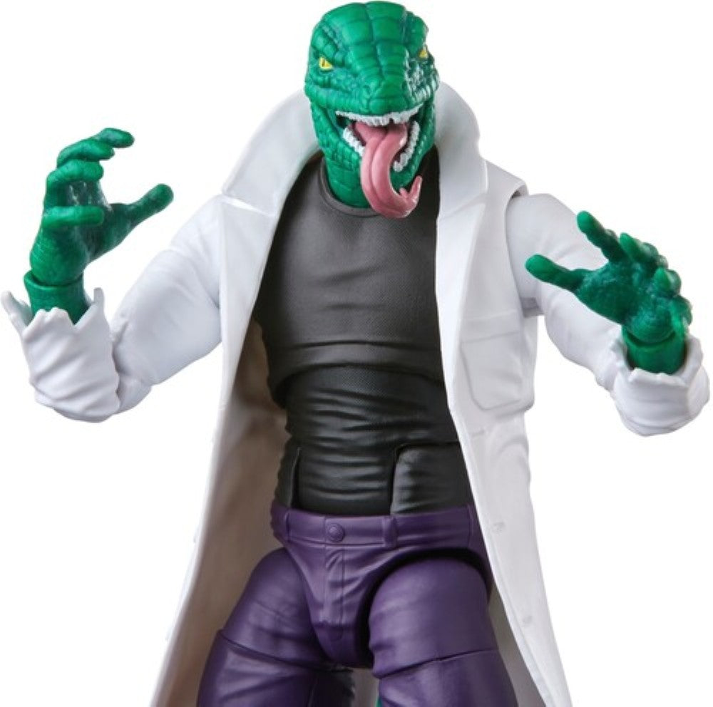 Marvel's Lizard Spider-Man Marvel Legends Retro Cardback Action Figure by Hasbro 6 Inch in white coat