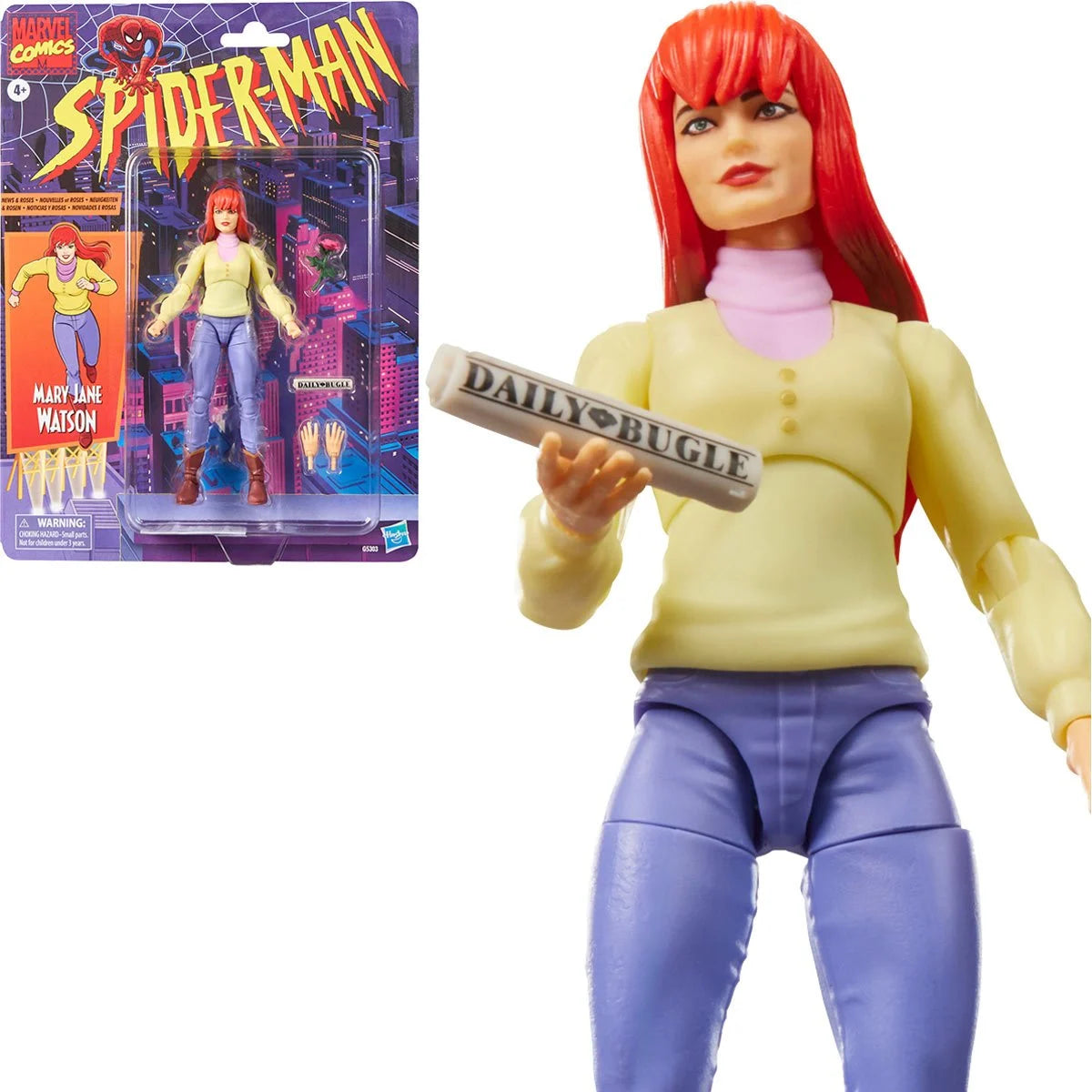 Mary Jane Watson Spider-Man: The Animated Series Marvel Legends Retro Action Figure by Hasbro 6-Inch