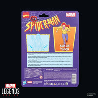 Mary Jane Watson Spider-Man: The Animated Series Marvel Legends Retro Action Figure by Hasbro 6-Inch packaging back