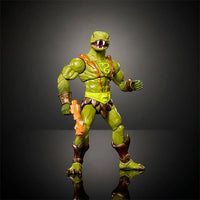 Mattel Masters of the Universe Kobra Khan action figure with detailed articulation and accessories in dynamic pose