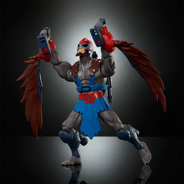 Mattel Masters of the Universe Origins 6-inch Stratos figure with articulated wings and detailed 200X design.
