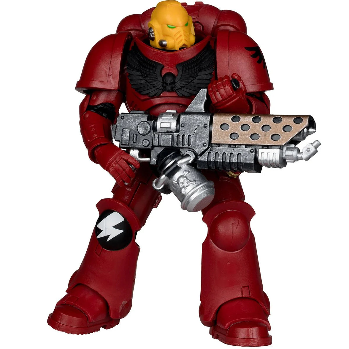 Red armored figure, Infernus Marine Blood Angels 7" McFarlane Action Figure Wave 13 by McFarlane Toys