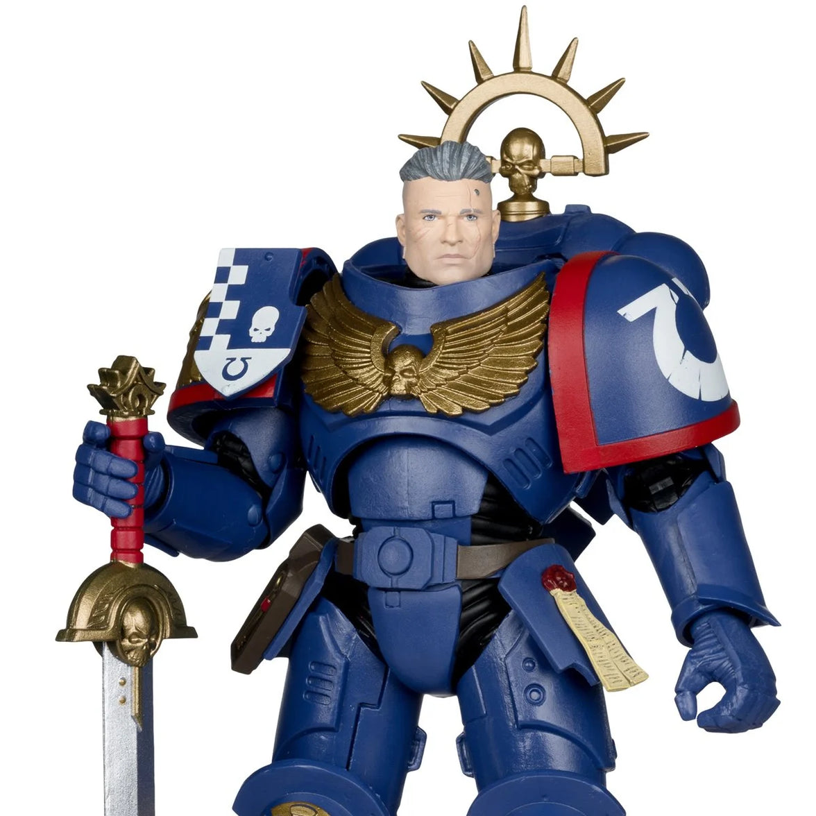 3rd Company Lieutenant Ultramarines 7" McFarlane Figure Wave 13 by McFarlane Toys in blue armor