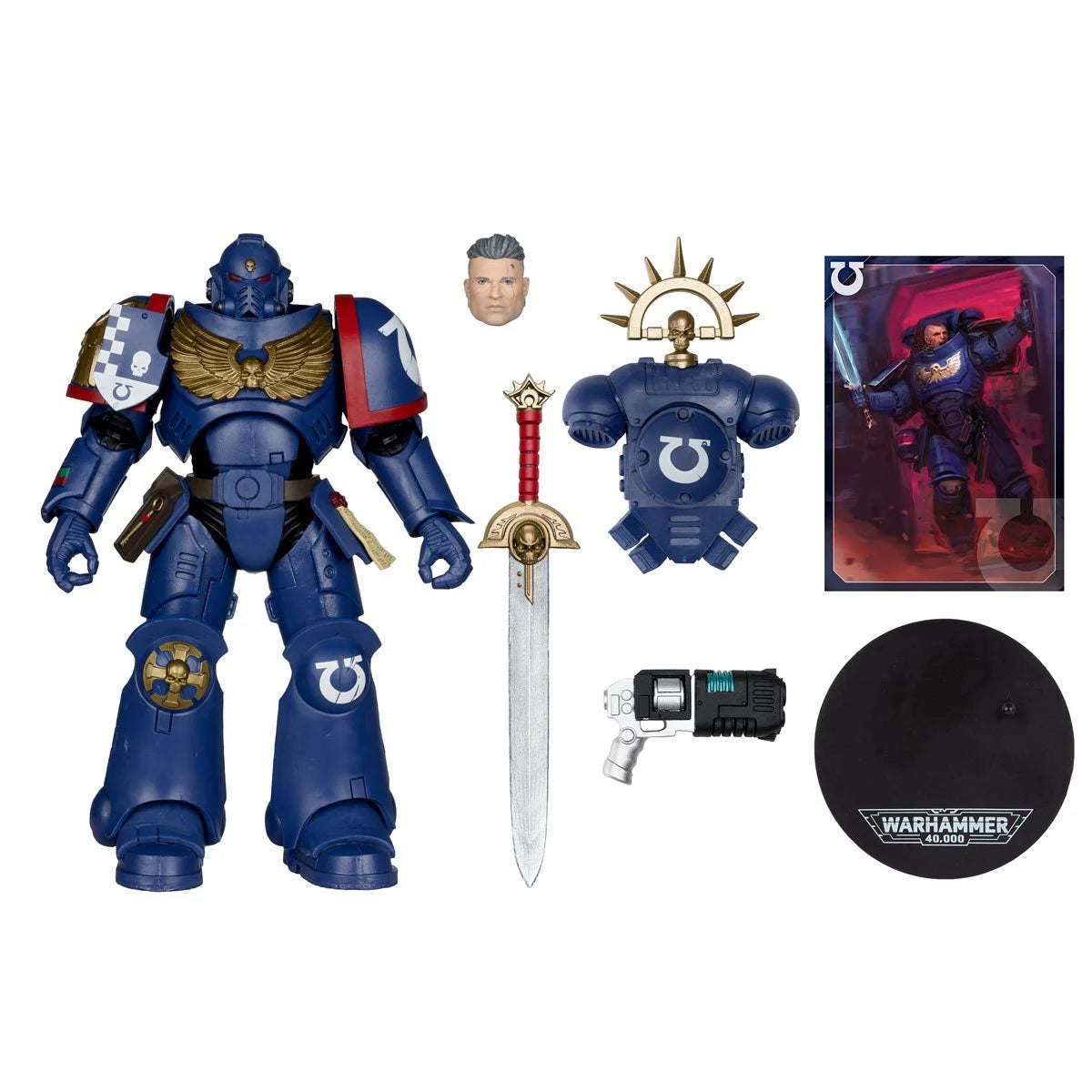 3rd Company Lieutenant Ultramarines 7" McFarlane Figure Wave 13 by McFarlane Toys with accessories