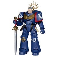 3rd Company Lieutenant Ultramarines 7" McFarlane Figure Wave 13 by McFarlane Toys blue armored action figure