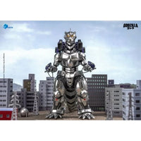 Mechagodzilla MFS-3 Exquisite Basic Series None Scale 7 3/4-Inch Action Figure Godzilla Against Mechagodzilla by Exquisite standing in cityscape