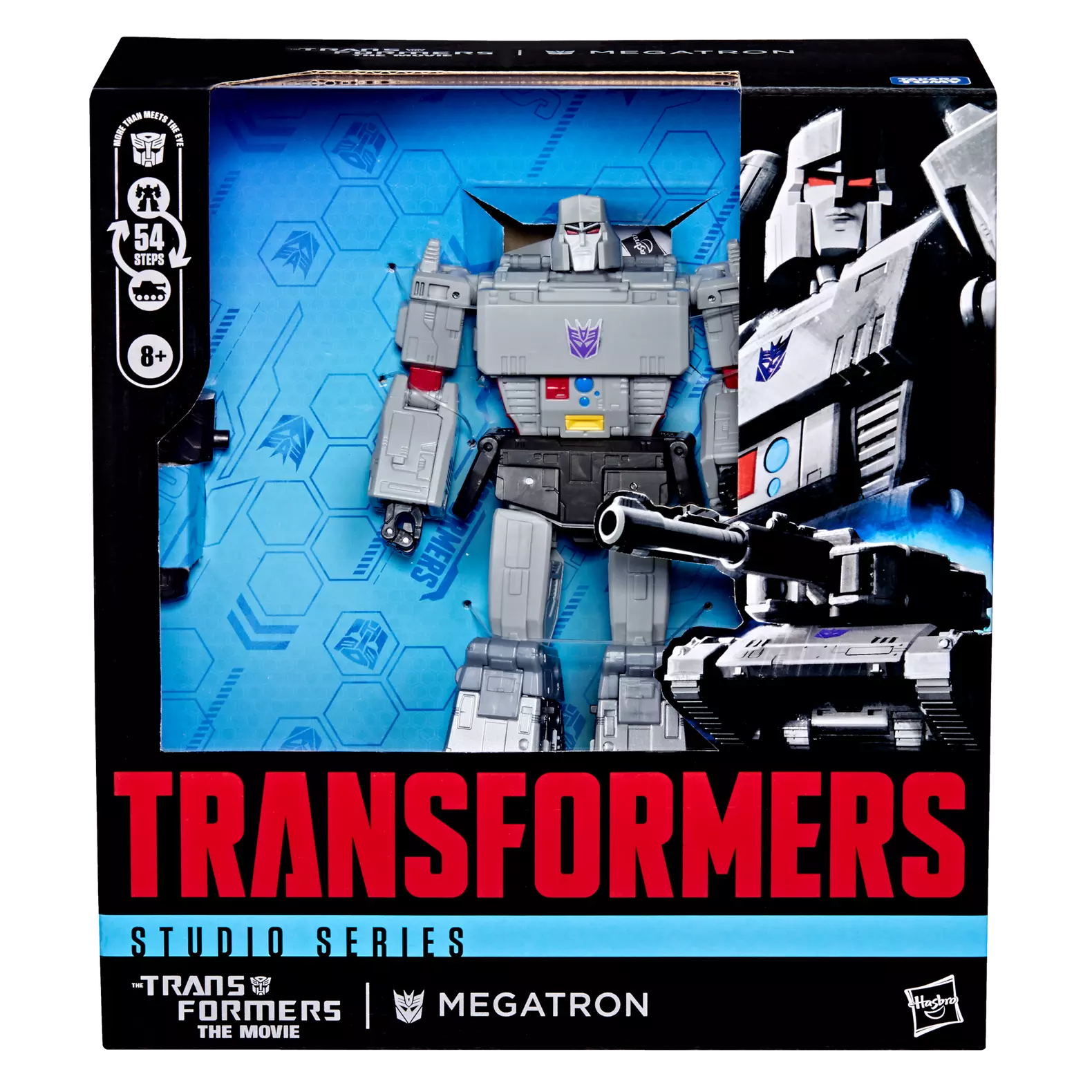 Go Figment Transformers Studio Series Megatron Leader Class figure in original packaging with tank mode transformation