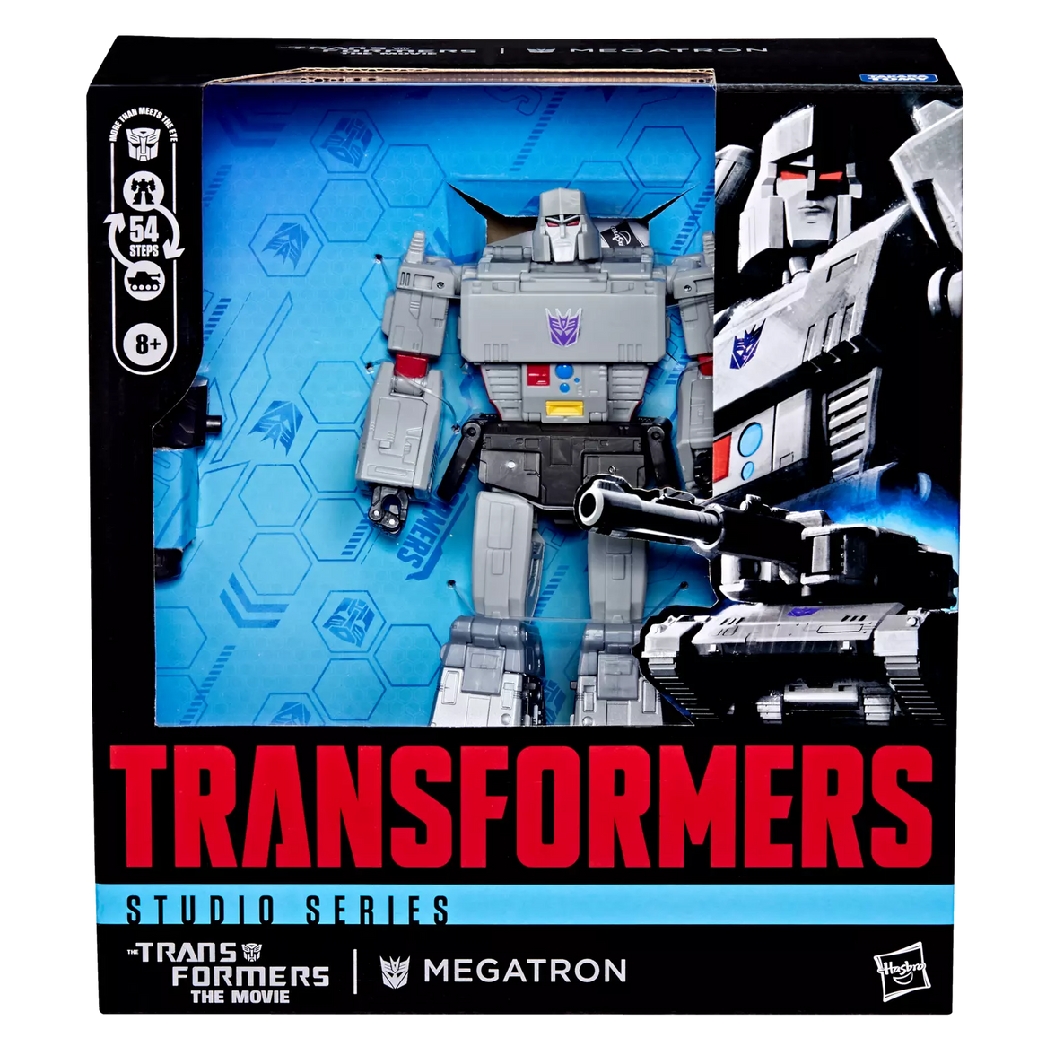 Go Figment Transformers Studio Series Megatron Leader Class figure in original packaging with tank mode transformation
